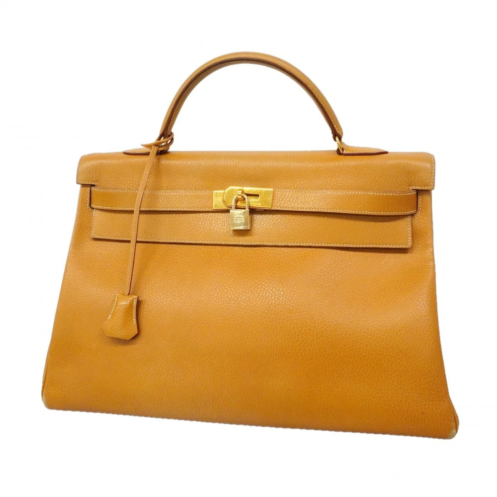 Hermes Kelly 40 Handbag, Ardennes Leather, Natural, □A Stamp, Men's, P3105431